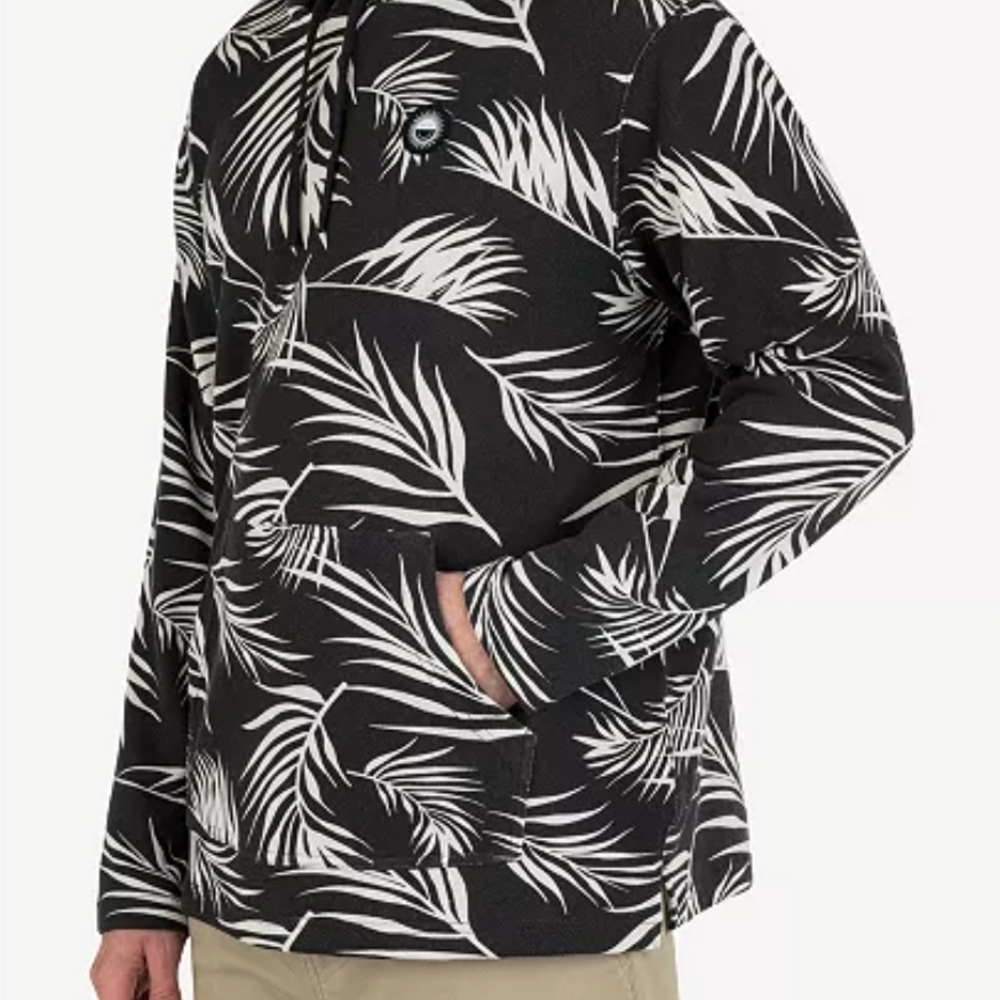 Black and White Palm Print Men's Shirt NWT